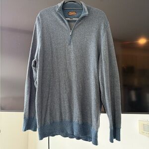 Loro Piana 100% Cachmere Zip Up Sweater with Stand-Up Collar